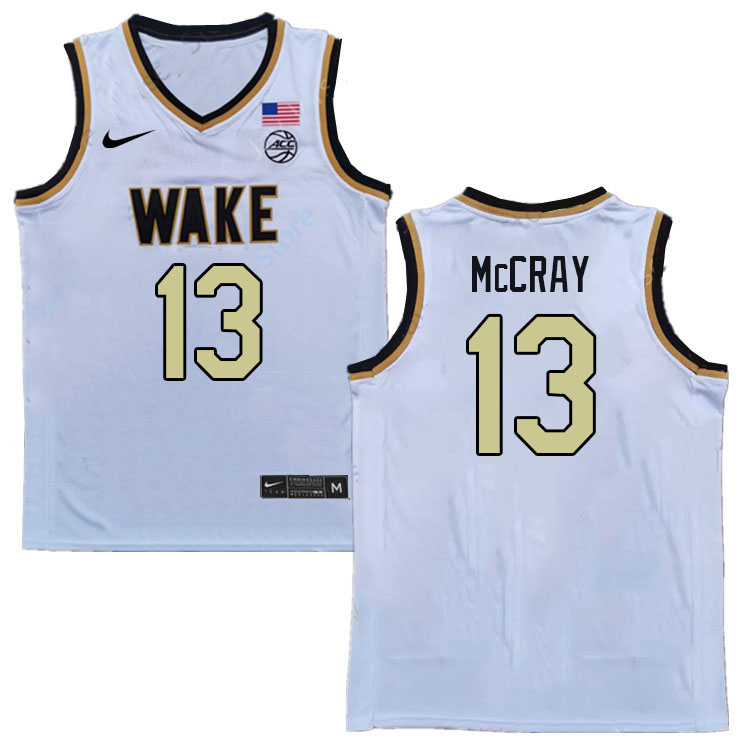 Men #13 Robert McCray Wake Forest Demon Deacons 2022-23 College Stitchec Basketball Jerseys Sale-Whi